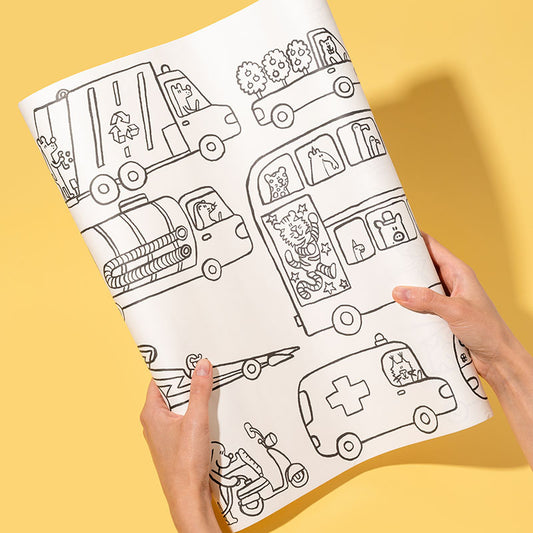 Stick & Draw Paper Colouring Roll, Vehicles
