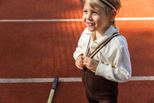 Load image into Gallery viewer, Silly Silas Footless Tights ''Chocolate Brown Striped'', Various