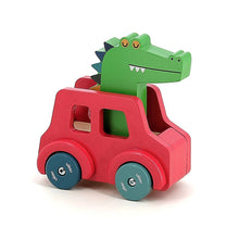 Load image into Gallery viewer, Honking Wooden Car, Crocodile