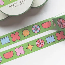 Load image into Gallery viewer, Washi Tape, Green Shapes