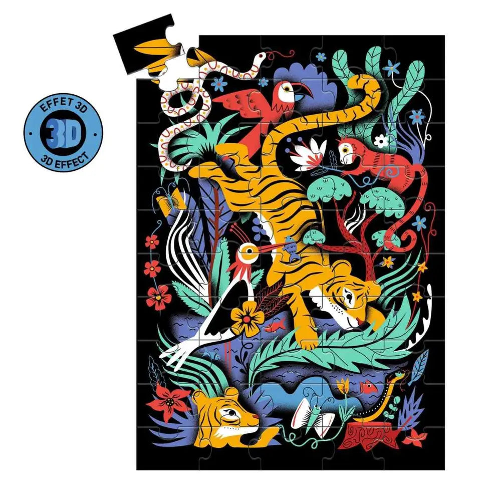 Wizzy Puzzle: 50 Piece Tiger Puzzle, with 3D Element
