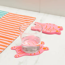 Load image into Gallery viewer, Pink Tiger Coasters, Pack of 4