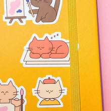 Load image into Gallery viewer, Vinyl Sticker Sheet, Artist Cats