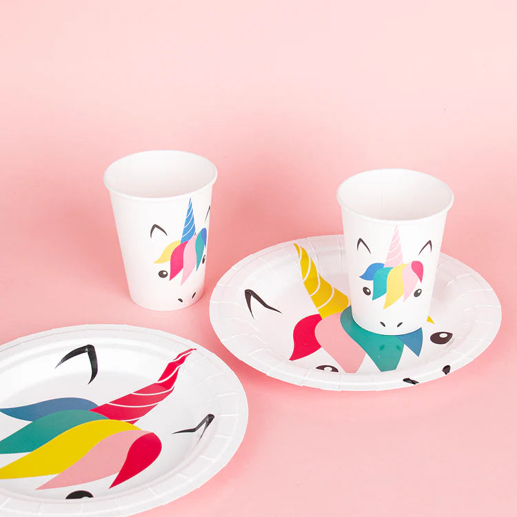Mini Paper Plates, Unicorn