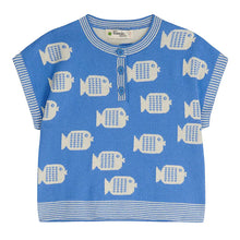 Load image into Gallery viewer, Blue Fish Knitted Top, GOTS