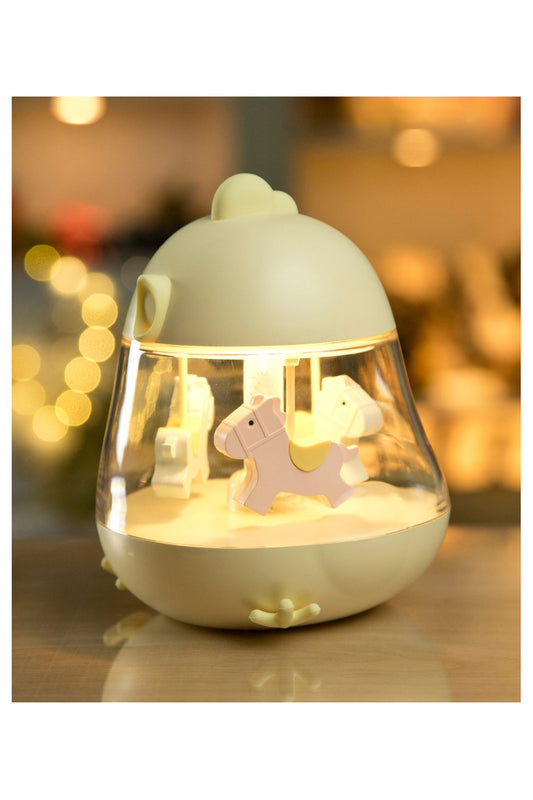 Lampe mit Karussell-Spieluhr, Gelb