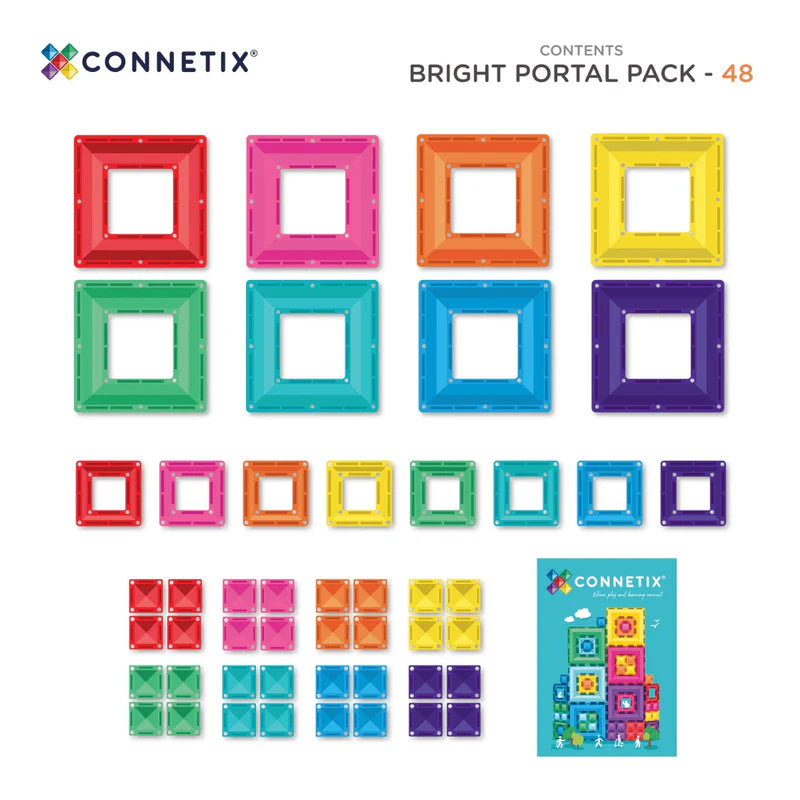 Connetix Tiles Bright Portal Pack, 48 Pieces