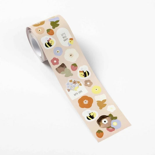 Sticker Roll, Flowers & Bees