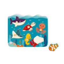 Load image into Gallery viewer, Wooden Puzzle ''Marine Animals'' 18 months +