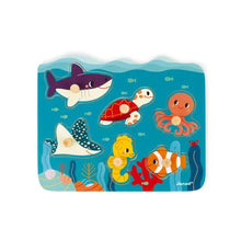 Load image into Gallery viewer, Wooden Puzzle ''Marine Animals'' 18 months +