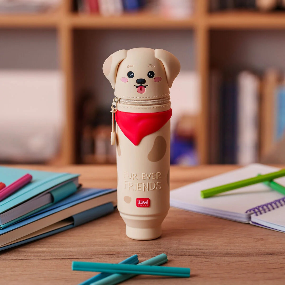 Legami, 2-in-1 Soft Pencil Case, Golden Dog, Limited Edition