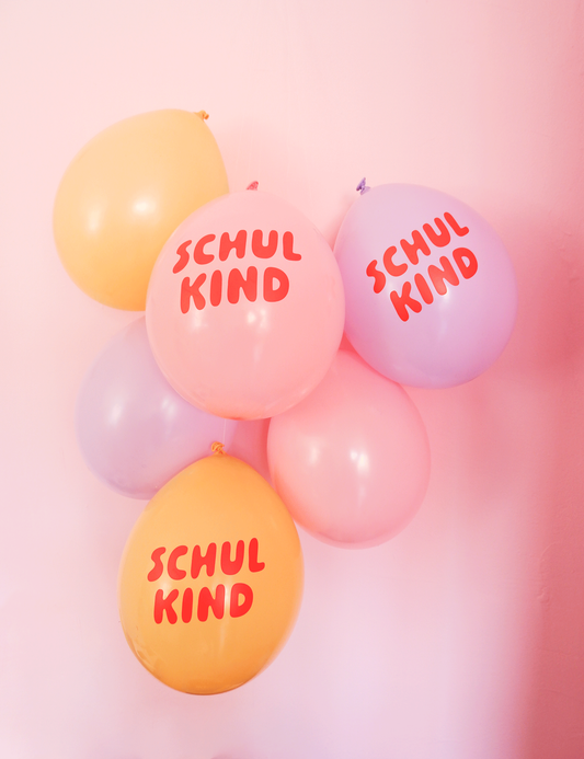 Schulkind Ballons, Set mit 6, Pink Mix
