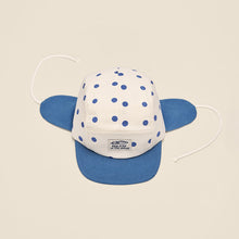Load image into Gallery viewer, 5 Panel Cap with Ears ''Wolly Polka Blue''