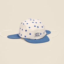 Load image into Gallery viewer, 5 Panel Cap with Ears ''Wolly Polka Blue''