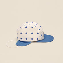 Load image into Gallery viewer, 5 Panel Cap with Ears ''Wolly Polka Blue''