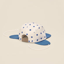 Load image into Gallery viewer, 5 Panel Cap with Ears ''Wolly Polka Blue''