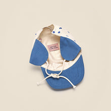Load image into Gallery viewer, 5 Panel Cap with Ears ''Wolly Polka Blue''