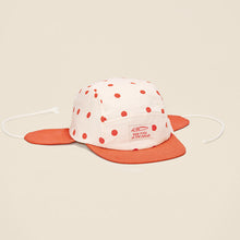 Load image into Gallery viewer, 5 Panel Cap with Ears ''Wolly Polka Red''