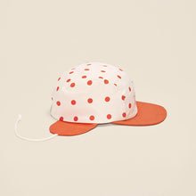 Load image into Gallery viewer, 5 Panel Cap with Ears ''Wolly Polka Red''