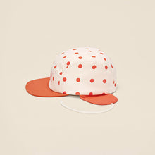 Load image into Gallery viewer, 5 Panel Cap with Ears ''Wolly Polka Red''