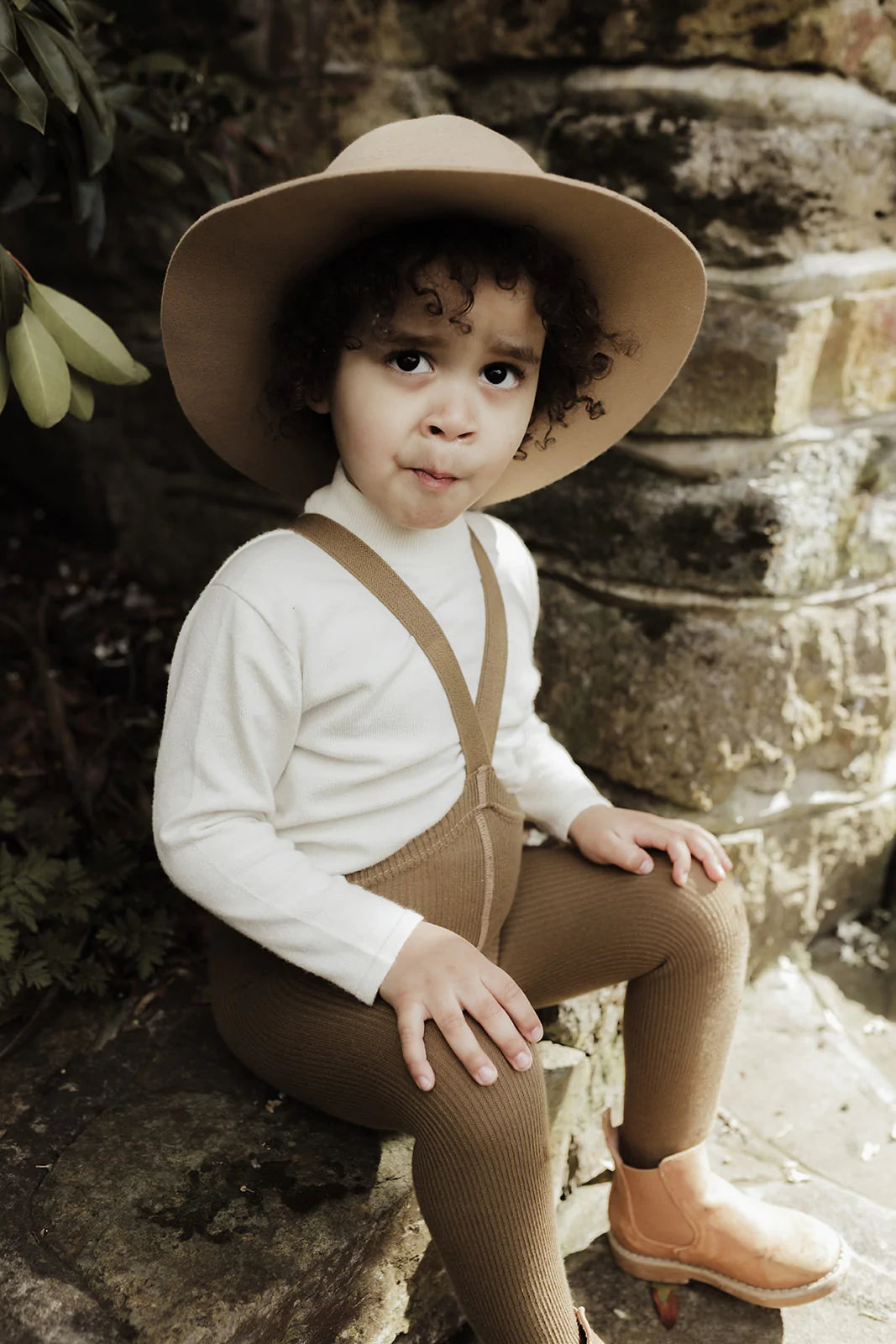 Footed Tights ''Acorn Brown''