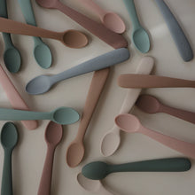 Load image into Gallery viewer, Silicone Baby Feeding Spoon Set ''Stone / Cloudy Mauve''
