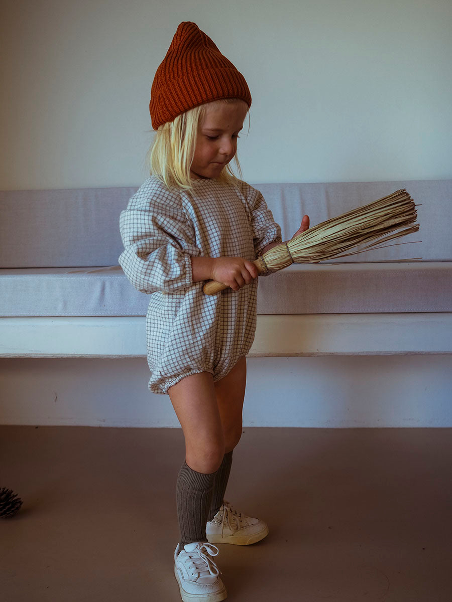 Silber karierter Puff-Overall 92-98 / 2 - 3 Jahre