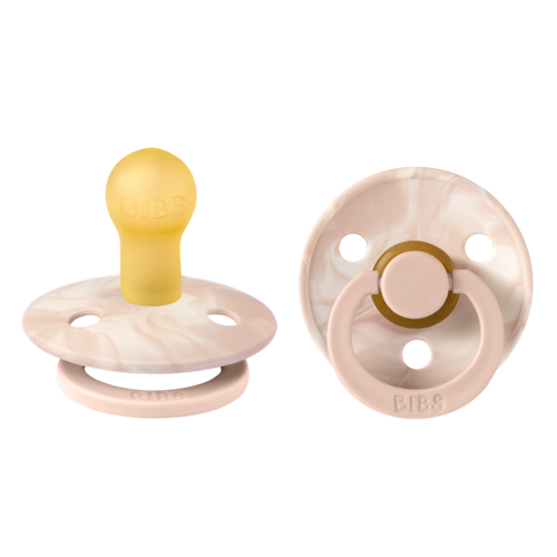 Bibs Pacifier Round ''Blush and Ivory'' Tie Dye, Various Sizes