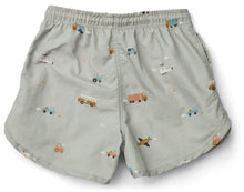 Load image into Gallery viewer, Children's Swimshorts ''Vehicles / Dove Blue Mix'' 86 / 18 Months