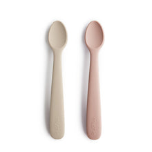 Load image into Gallery viewer, Silicone Baby Feeding Spoon Set ''Blush / Shifting Sand''
