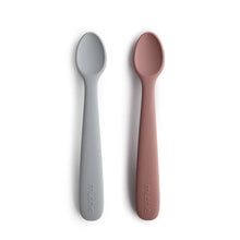 Load image into Gallery viewer, Silicone Baby Feeding Spoon Set ''Stone / Cloudy Mauve''