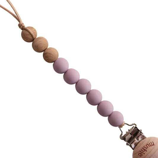 Schnullerclip ''Eva Wolkiges Mauve''
