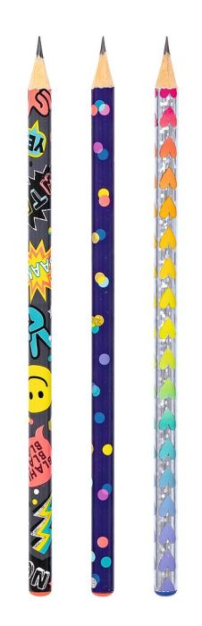 Pencils Set, Happy Day 3 Pack Violet