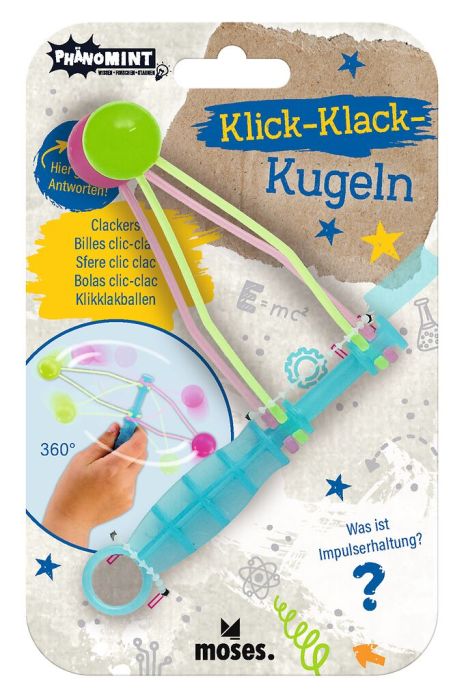 PhenoMINT Klick-Klack Kugeln, Blau (Leuchtet im Dunkeln)