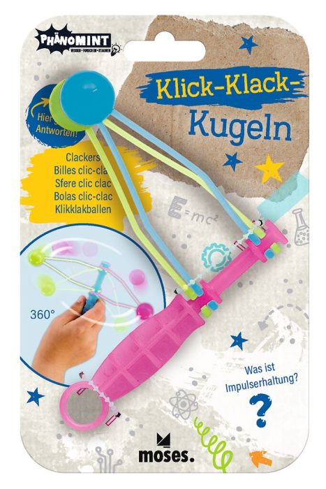 PhenoMINT Klick-Klack Kugeln, Pink (Leuchtet im Dunkeln)