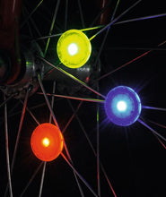 Load image into Gallery viewer, Spoke Lights, Set of 3 &#39;&#39;yellow, blue, red&#39;&#39;
