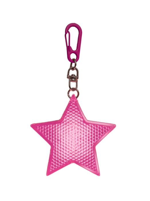 Leuchtender LED-Stern mit Karabiner, Pink