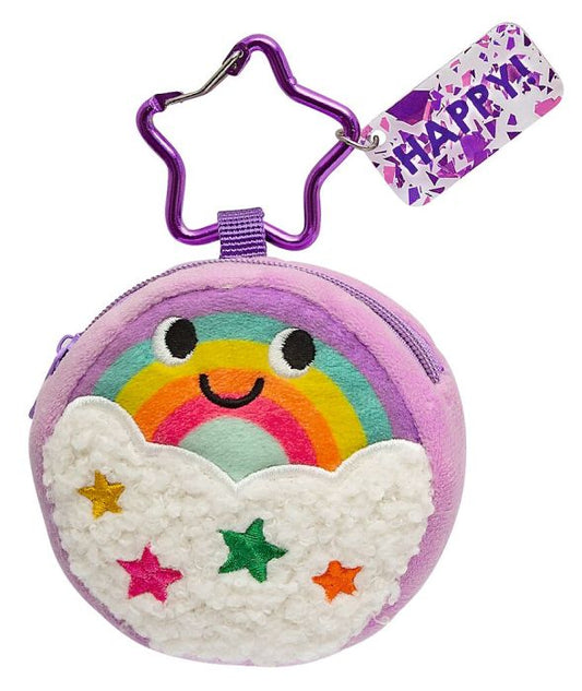 Plush Pouch, Happy Day Rainbow with Carabiner