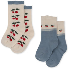 Load image into Gallery viewer, 2 Pack Jacquard Socks  &#39;&#39;Cherry&#39;&#39;
