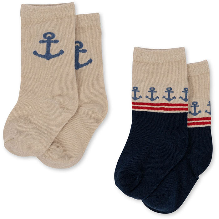 2 Pack Jacquard Socks  ''Anchor''