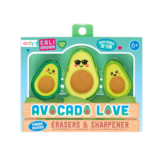 Radiergummi- und Anspitzer-Set, Avocado