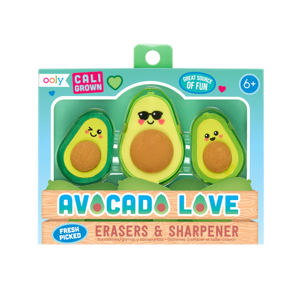 Radiergummi- und Spitzer-Set „Avocado“