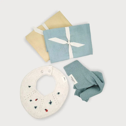 Baby Gift Box, Blue / Wheat Tones