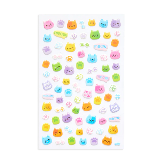 Sticker-Set, Bunte Katzen