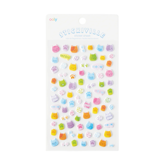 Sticker-Set, Bunte Katzen