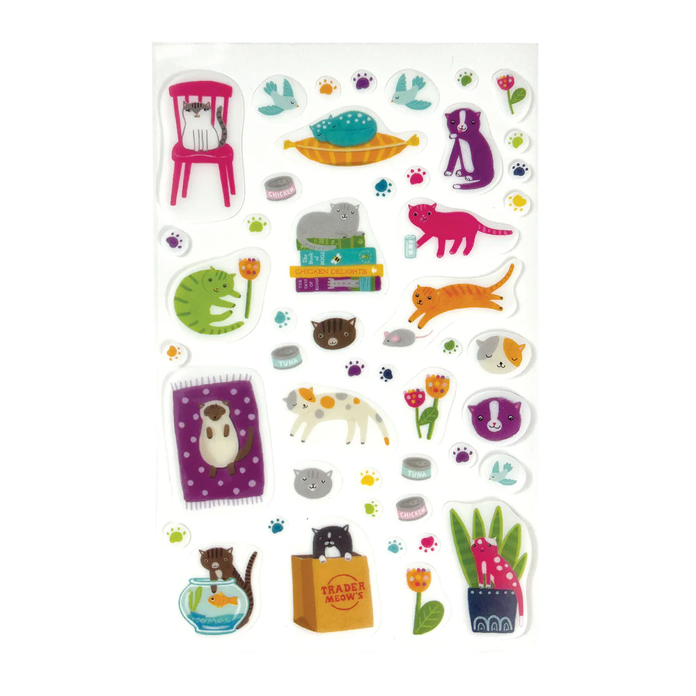Sticker Set, Quirky Cats