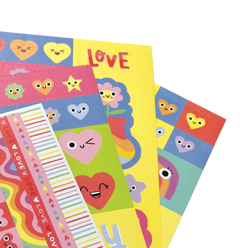 Stickerbuch-Set „Happy Hearts“