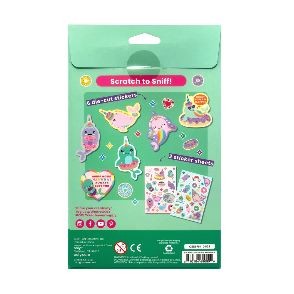 Scratch n' Sniff Stickers, Nom Nom Narwhal