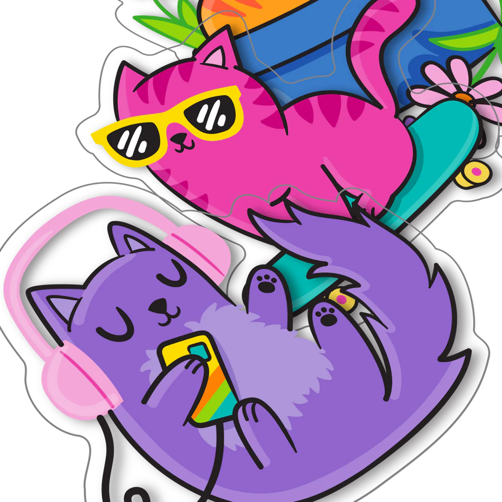 Vinyl Stickers, Silly Kitties