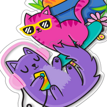 Load image into Gallery viewer, Vinyl Stickers &#39;&#39;Silly Kitties&#39;&#39;
